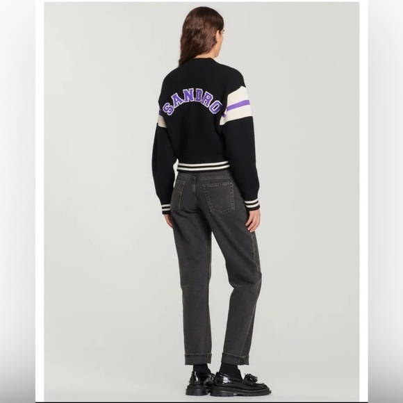 Sandro Knitted Varsity Cardigan - Picture 3 of 6